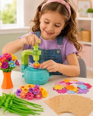 DIY Art Flower Bouquet Machine Craft Kit Kids Ages 3+ NIB Box Wear